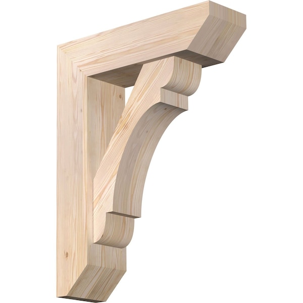 Ekena Millwork Olympic Slat Smooth Bracket w/ Offset Brace, Douglas Fir, 7 1/2"W x 26"D x 34"H BKT0806X26X34OLY06SDF - main